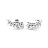 Stunning 0.50 Ct Diamond Ear Climbers in White Gold | Natural & Lab Grown Diamonds