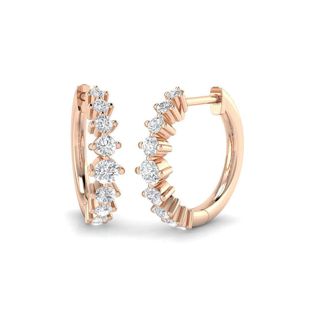 Hoop Earrings - Luxly 0.5ct Gold Diamond Elegant Luxury