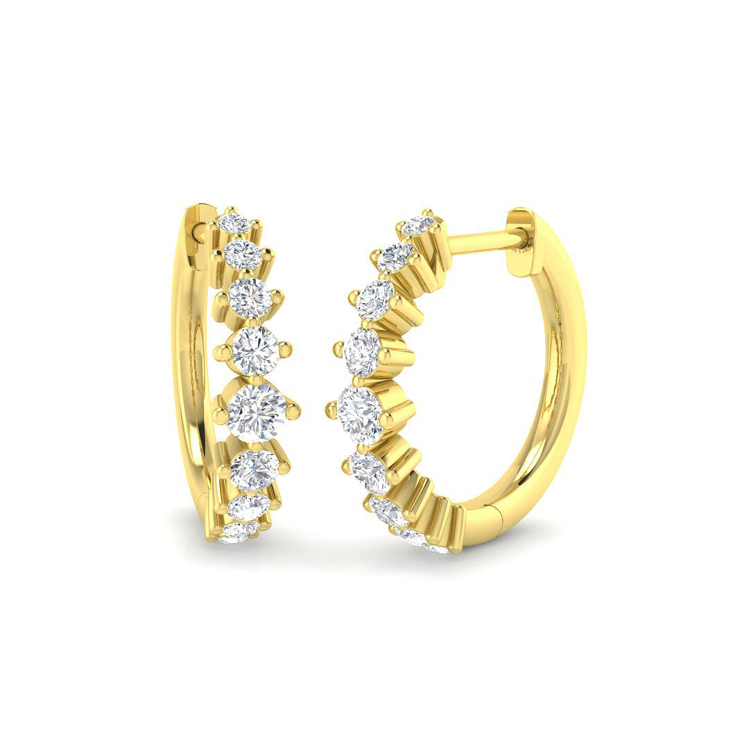 Hoop Earrings - Luxly 0.5ct Gold Diamond Elegant Luxury