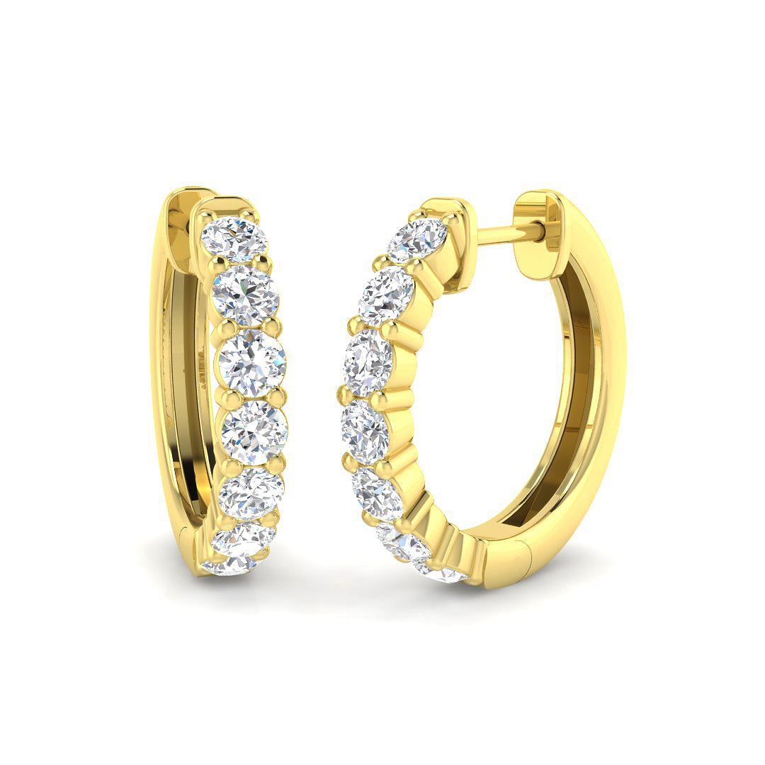 Hoop Earrings - Luxny 1.25ct Gold Luxury Splendor