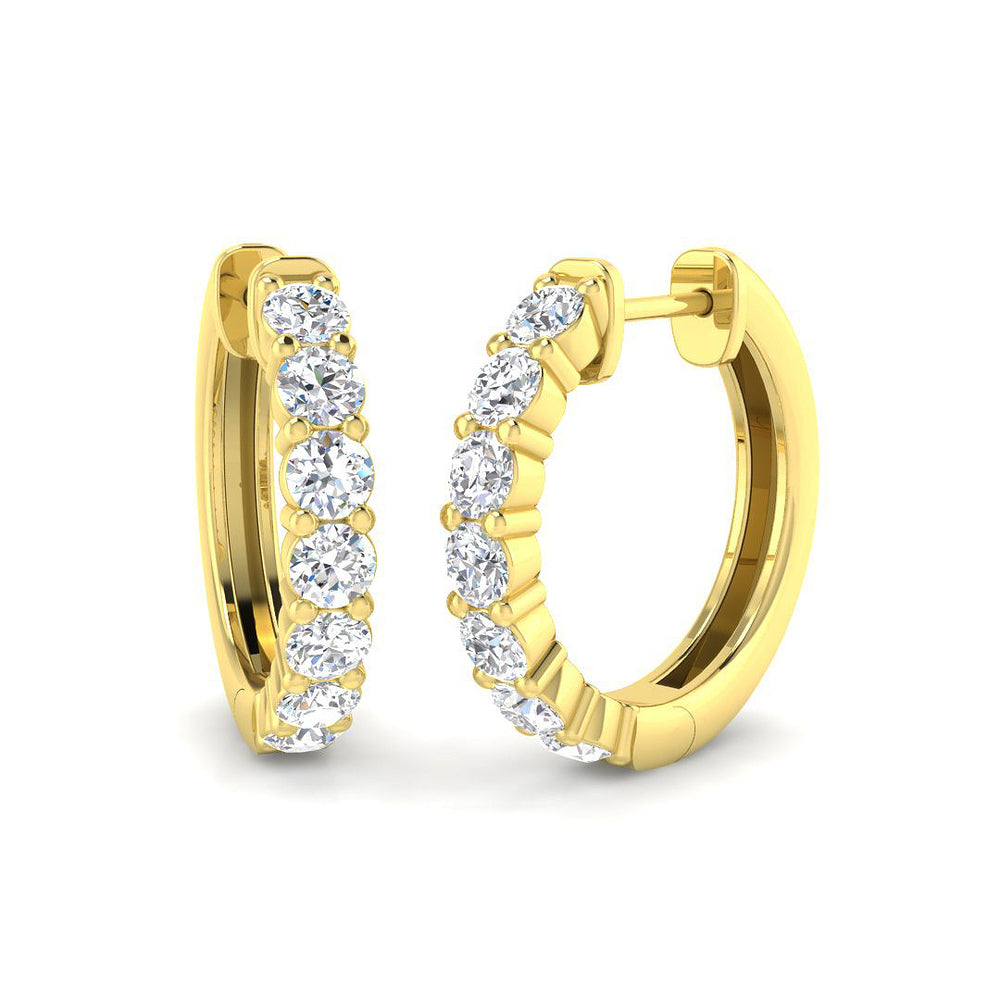 Hoop Earrings - Luxny 1.25ct Gold Luxury Splendor