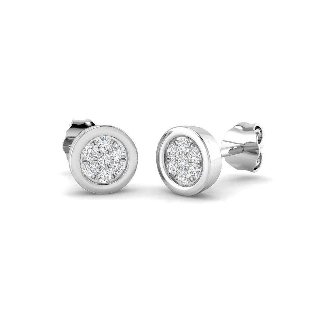 Luxmy Gold Cluster Diamond Earrings - Elegant 0.15ct Luxury Jewelry