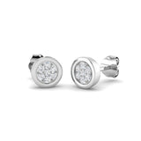 Luxmy Gold Cluster Diamond Earrings - Elegant 0.15ct Luxury Jewelry
