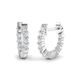 9ct White Gold 0.27ct Natural Diamond Hoop Earrings