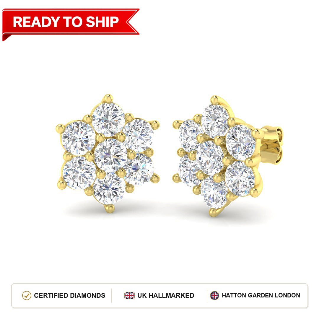 Lab grown diamond earring
