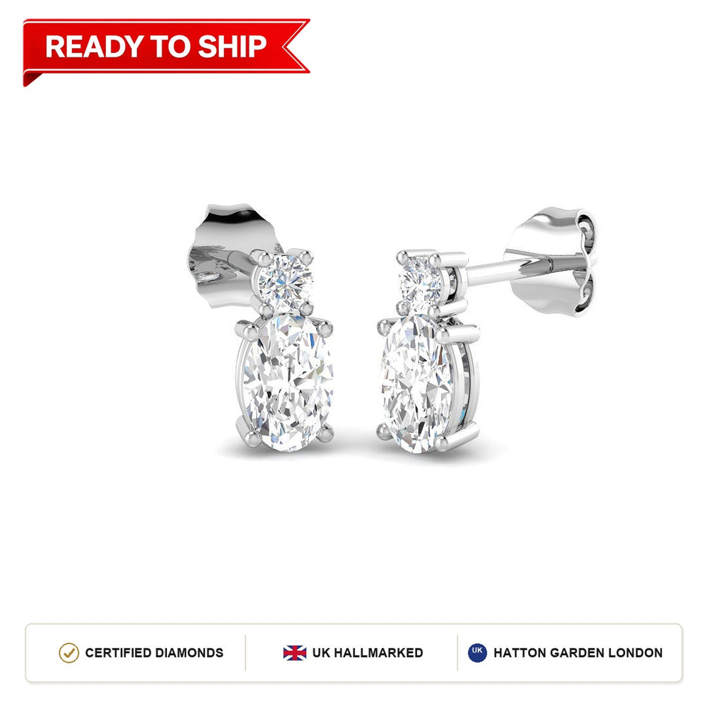 Lab grown diamond earring