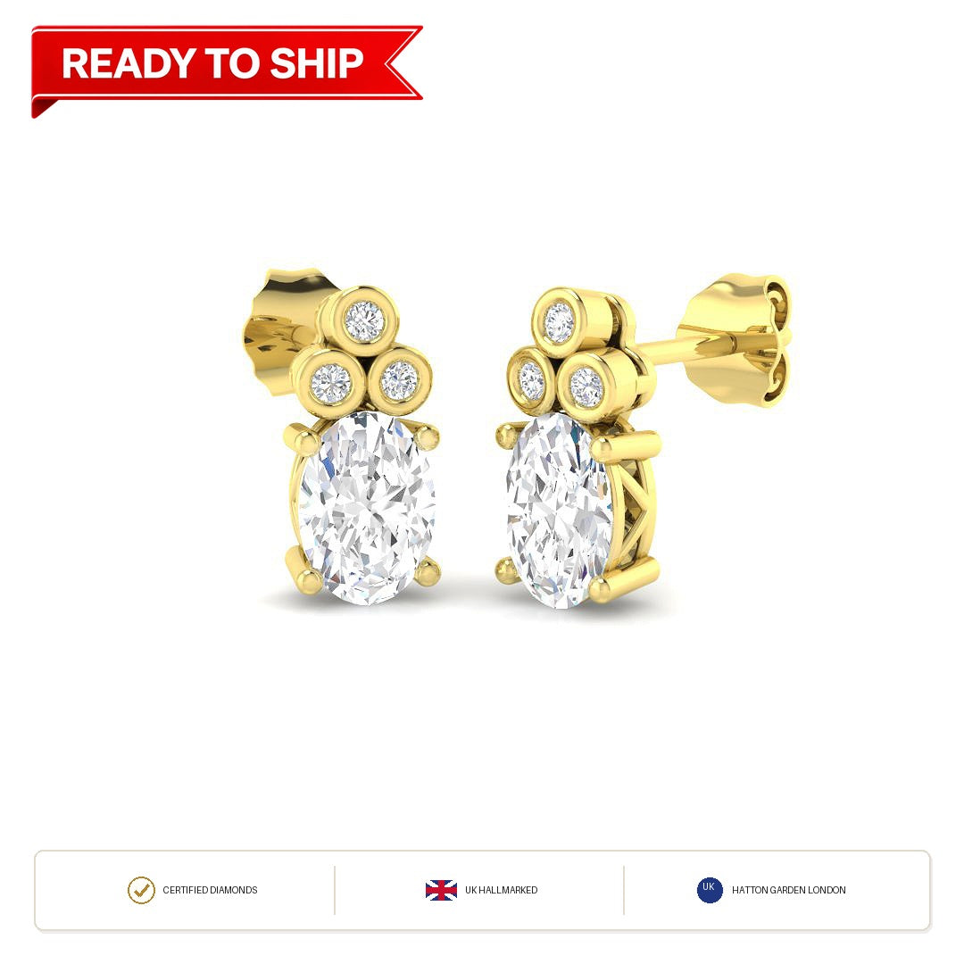 Lab grown diamond earring