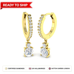Lab grown diamond earring