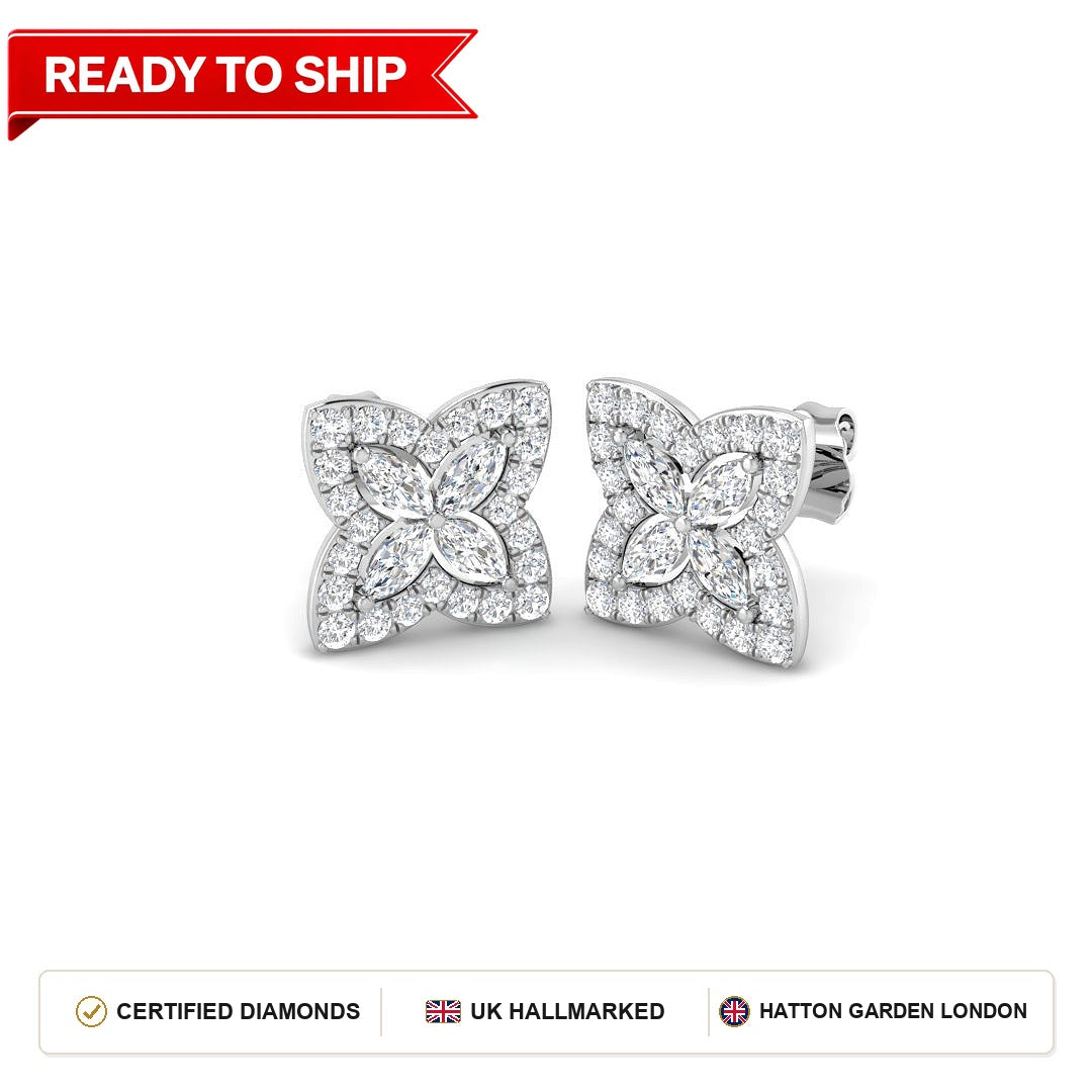 Lab grown diamond earring