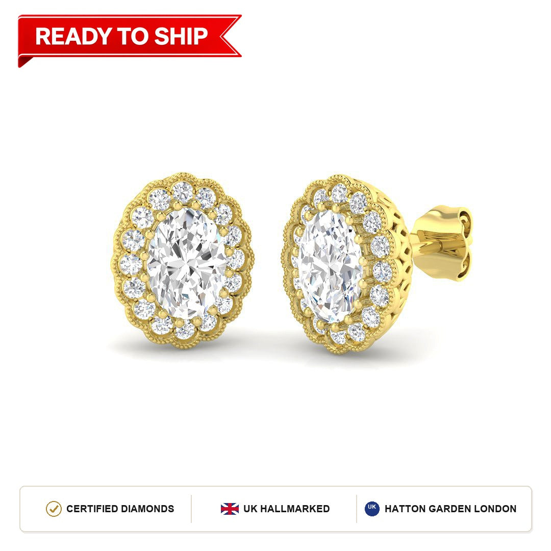 Lab grown diamond earring