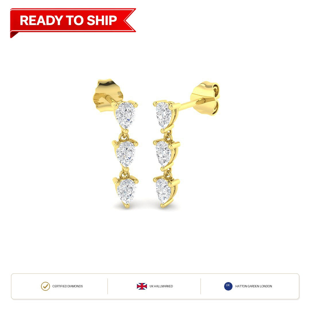 Lab grown diamond earring