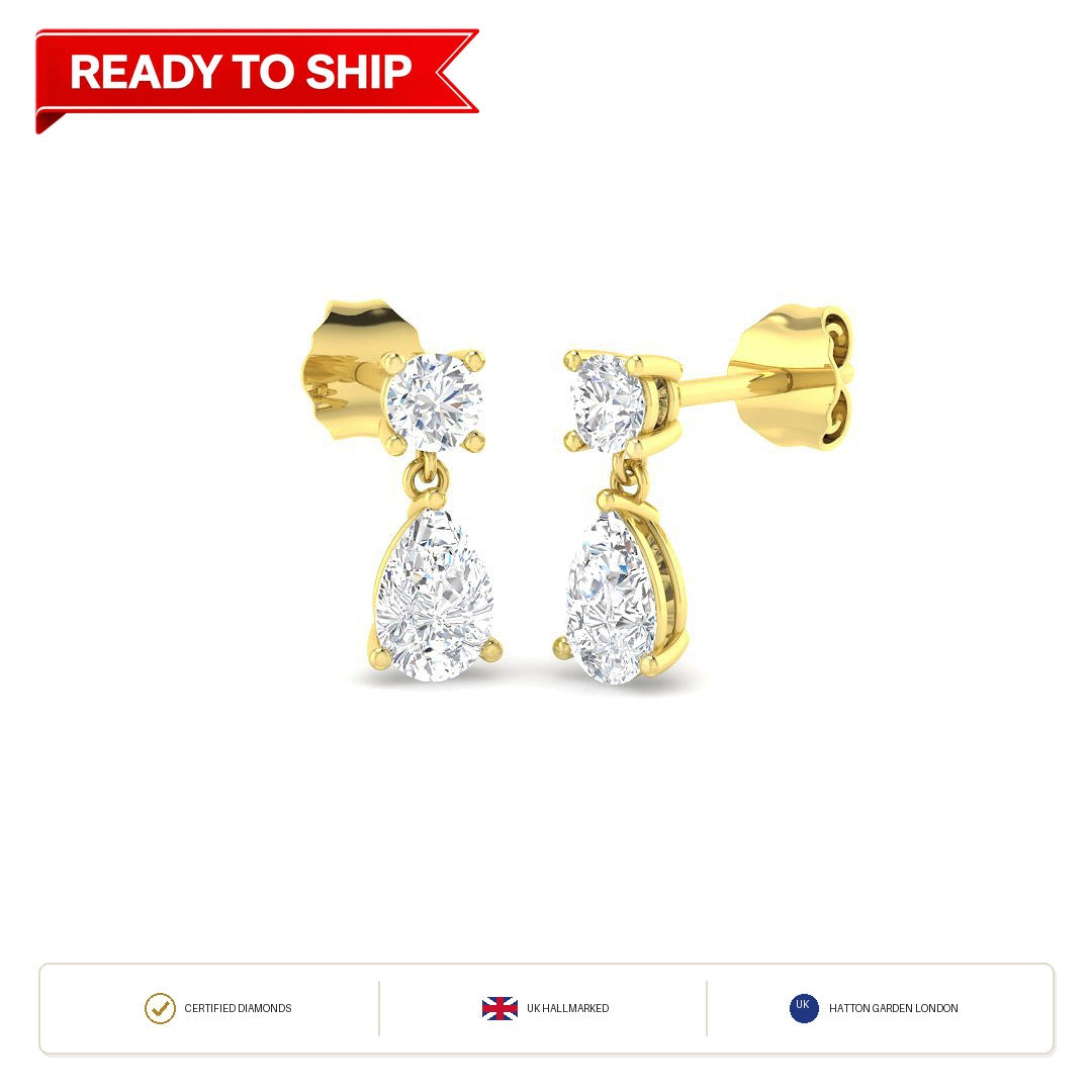Lab grown diamond earring