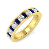 Blue Sapphire Half Eternity Ring