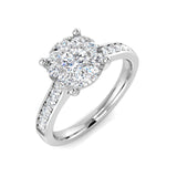 Natural Round Cut Diamond Cluster Ring Gift For Women