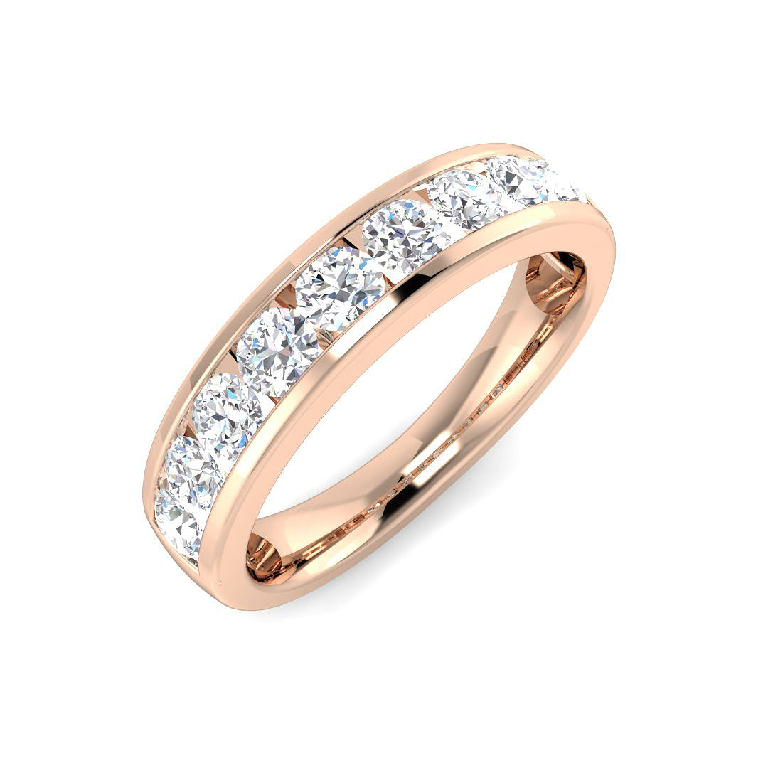 0.14-1.52ct Lab-Grown Round Cut D/VVS Diamond Half Eternity Ring.