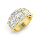 Baguette and Round Brilliant Diamond Platinum Half Eternity Ring