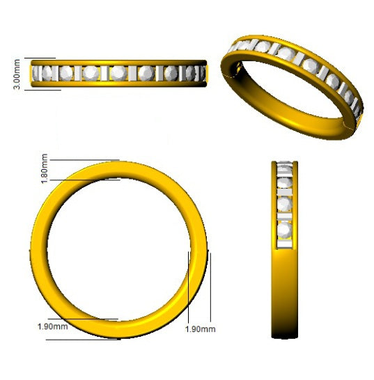 Baguette & Round Cut Half Eternity Ring | 0.5ct to 1ct | Natural & Lab Diamond