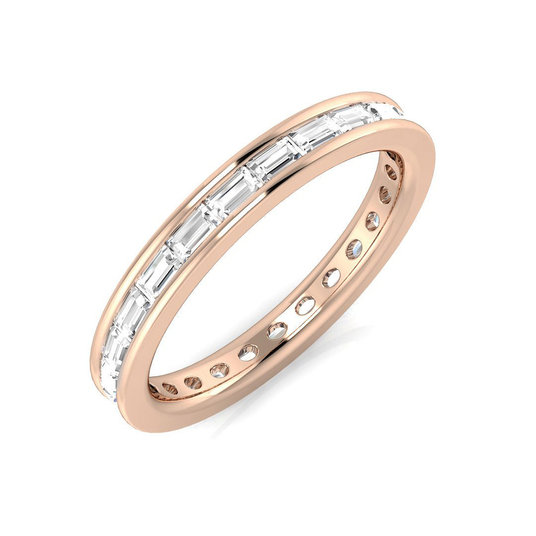 1.00 to 1.30ct Lab-Grown Baguette Cut D/VVS Diamond Channel Set Full Eternity Ring.