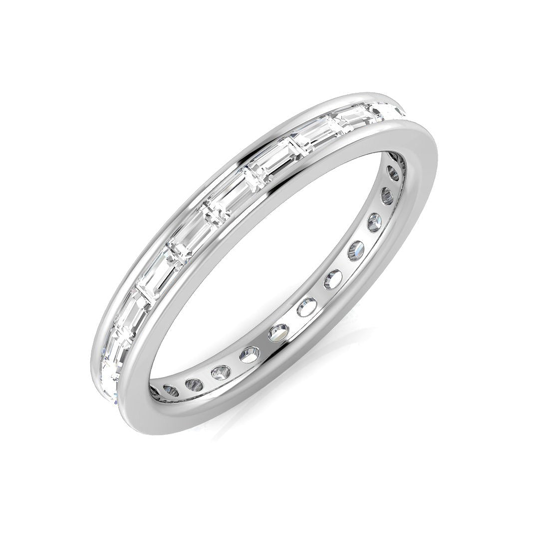 1.00 to 1.50ct Lab-Grown Baguette Cut D/VVS Diamond Channel Set Full Eternity Ring.