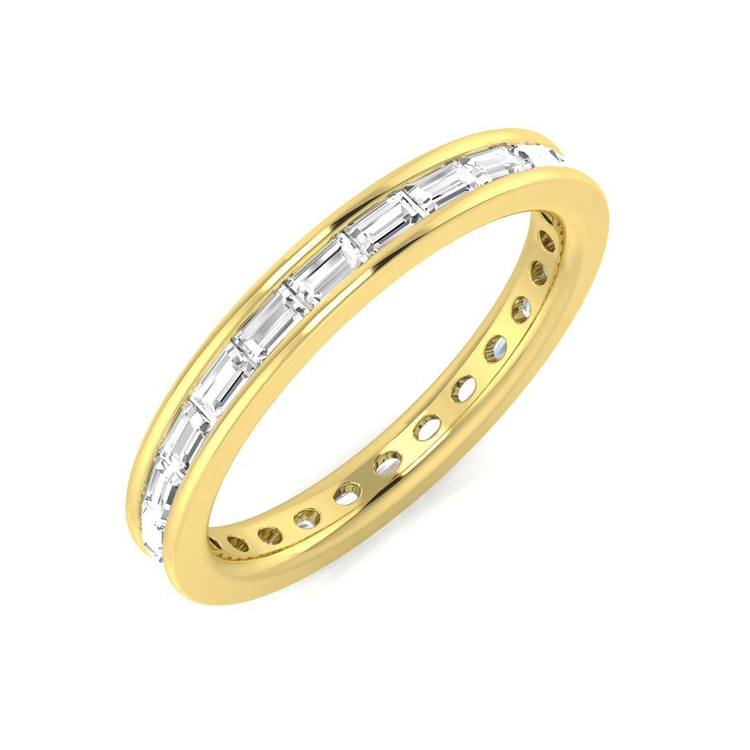 1.00 to 1.30ct Lab-Grown Baguette Cut D/VVS Diamond Channel Set Full Eternity Ring.