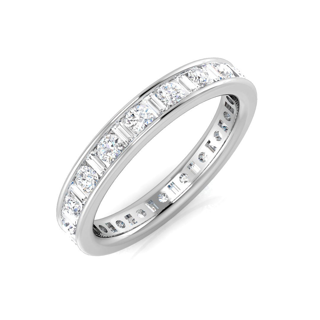 Baguette & Round Diamonds Full Eternity Ring | 0.5ct - 2ct