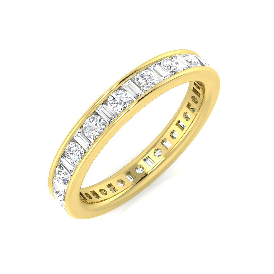 Baguette & Round Diamonds Full Eternity Ring | 0.5ct - 2ct