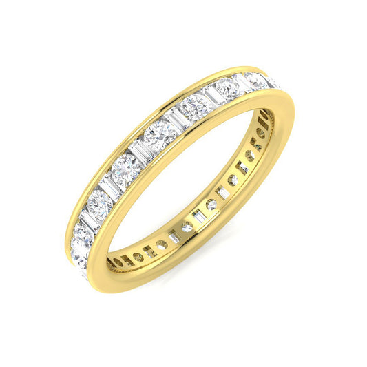 Baguette & Round Diamonds Full Eternity Ring | 0.5ct - 2ct