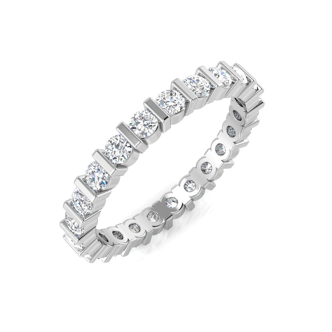 Lab-Grown & Natural Diamond Full Eternity Ring | Bar Set | 1.00-2.00ct