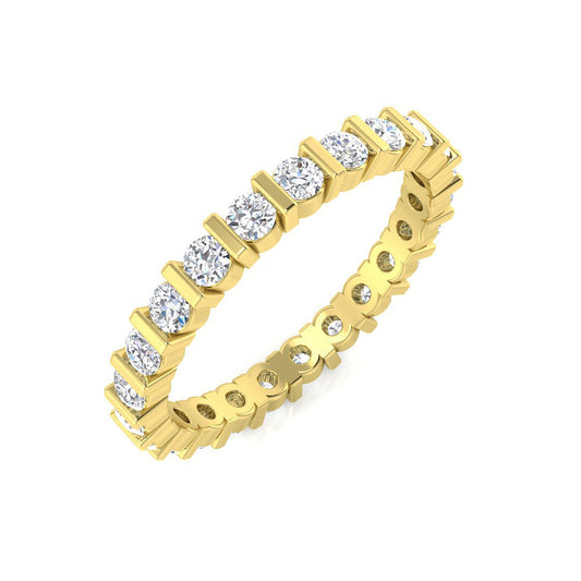 Lab-Grown & Natural Diamond Full Eternity Ring | Bar Set | 1.00-2.00ct