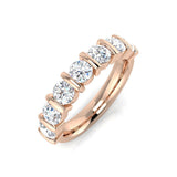 0.50ct-1.35ct Lab-Grown Round Cut D/VVS Diamond Bar Set Half Eternity Ring.