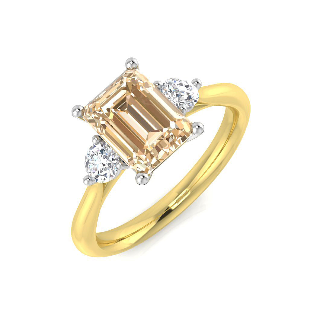 Diamond Worcekter Morganite Ring | 2ct | Hallmarked Gold & Platinum