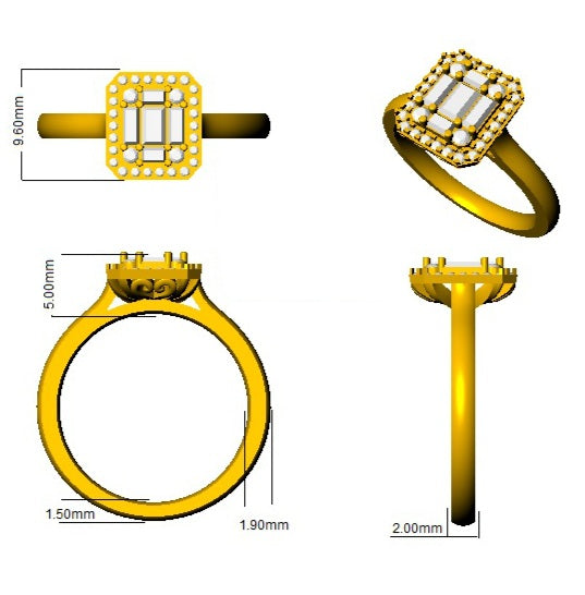 Diamond Bedford Baguette & Brilliant Ring | 0.15ct - 1ct