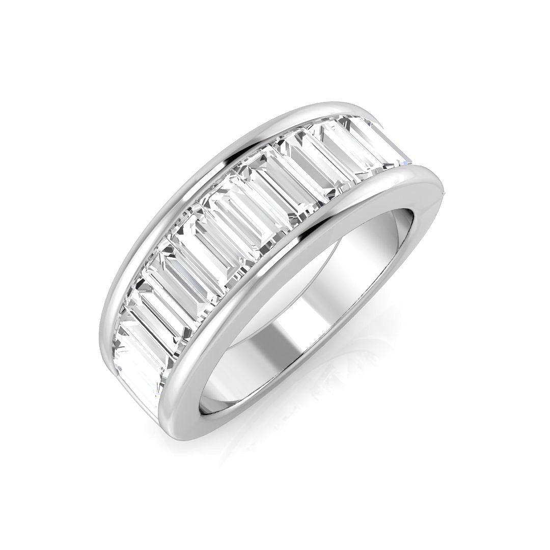 Halb-Ewigkeitsring mit 1,50–3,00 ct im Labor gezüchtetem Baguette-Diamanten (D/VVS)