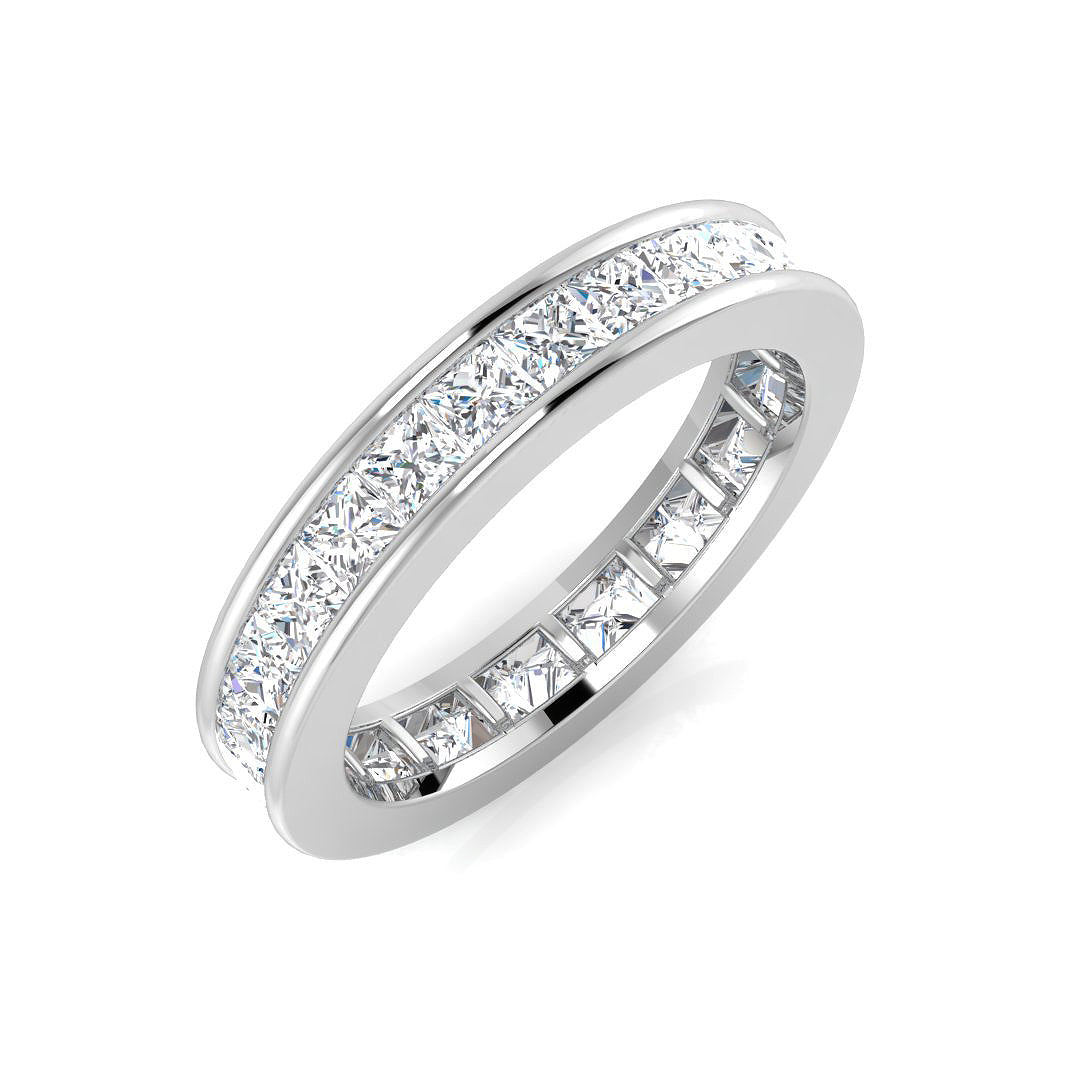 Luxury Princess Cut Diamond Full Eternity Ring | Hallmarked Gold & Platinum