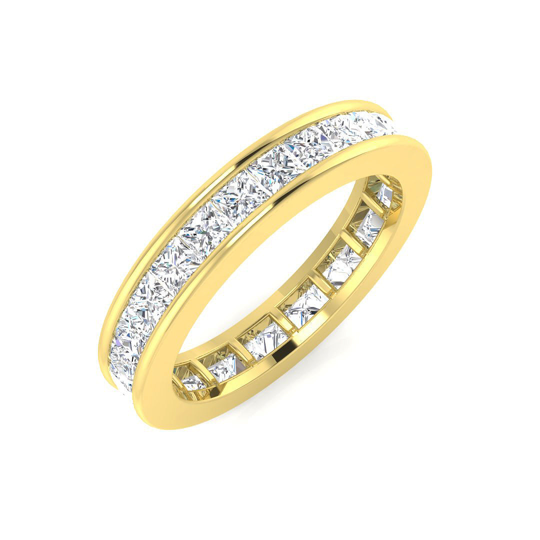 Luxury Princess Cut Diamond Full Eternity Ring | Hallmarked Gold & Platinum