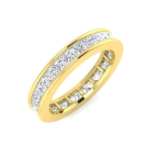 Luxury Princess Cut Diamond Full Eternity Ring | Hallmarked Gold & Platinum