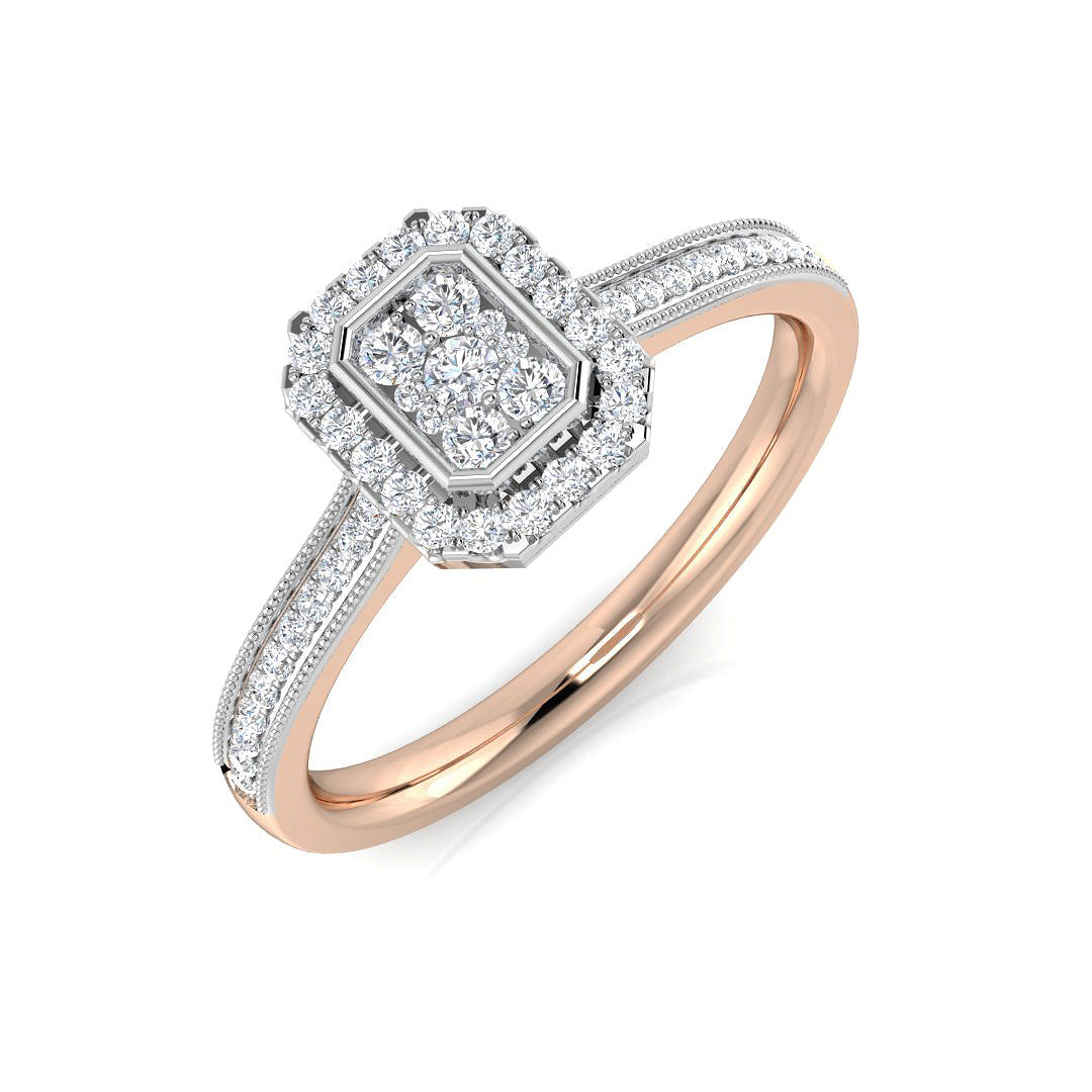Diamond Cobham Cluster Ring | 0.3ct | Hallmarked Gold & Platinum
