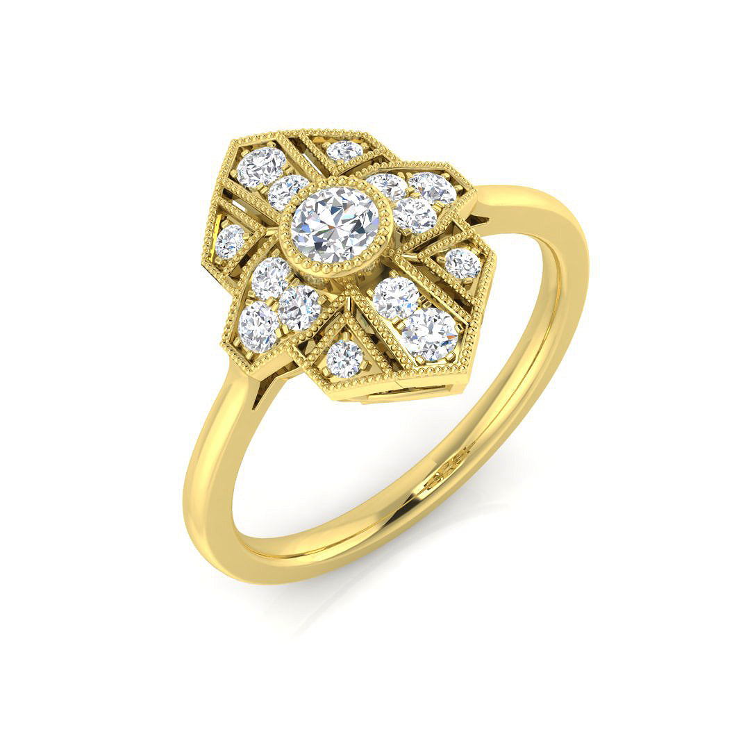 0.35Ct Diamond Ring in 9k Two Tone