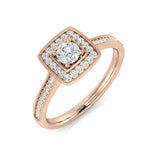 Square Halo Diamond Engagement Ring 0.20ct | UK Hallmarked Gold