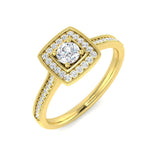 Square Halo Diamond Engagement Ring 0.20ct | UK Hallmarked Gold