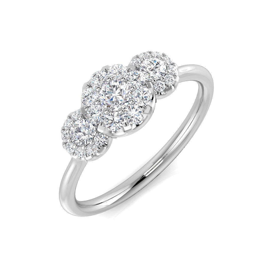 Diamond bewcaktle 3 Stone Ring | 0.5ct | Hallmarked Gold & Platinum