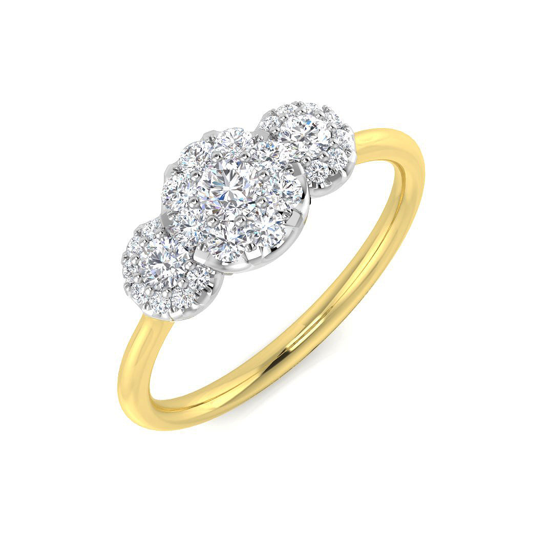 Diamond bewcaktle 3 Stone Ring | 0.5ct | Hallmarked Gold & Platinum
