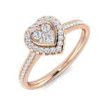Natural Round Cut Diamond Cluster Engagement Heart Shape Ring