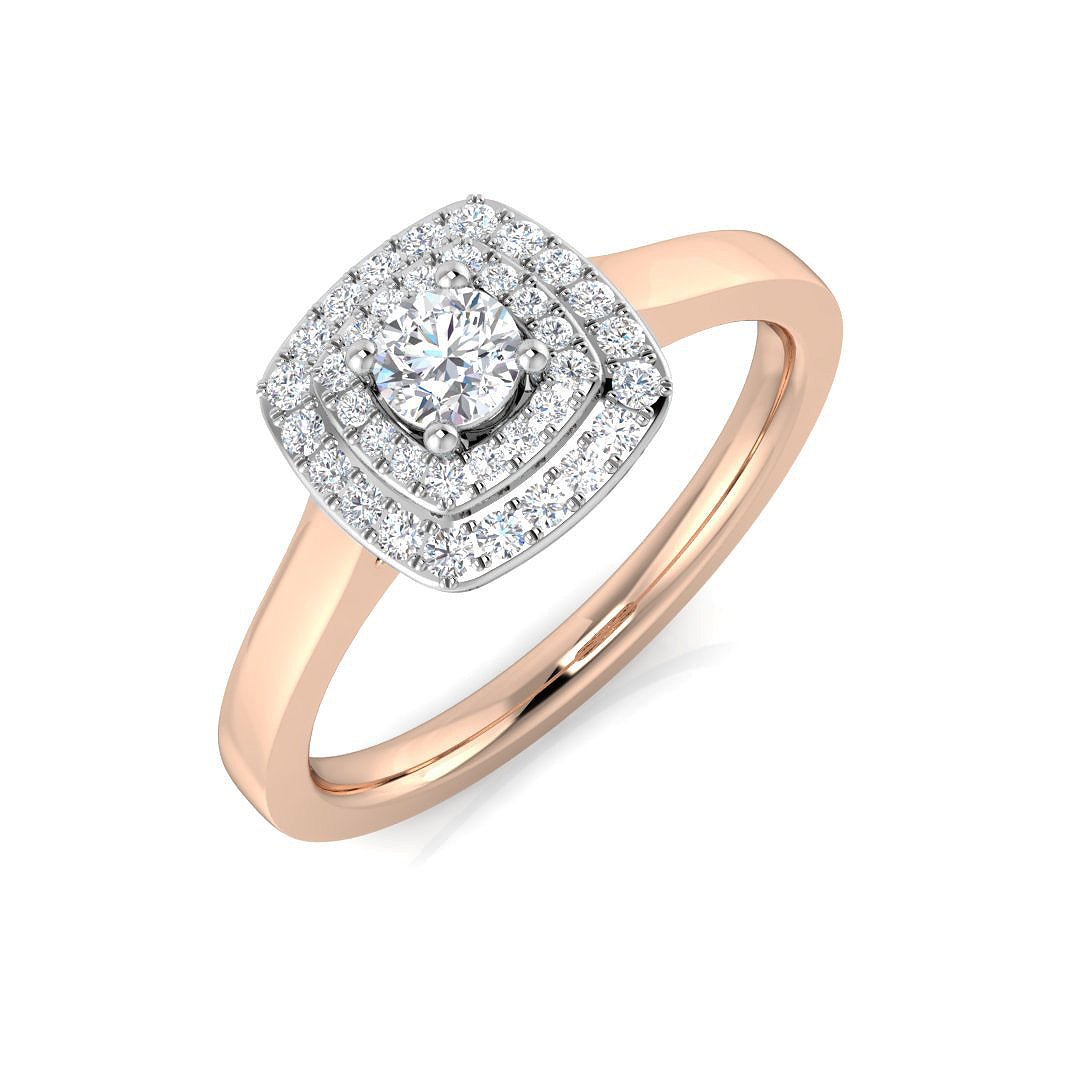 Lab-Grown Cluster Diamond Ring | 0.2ct | Hallmarked Gold & Platinum
