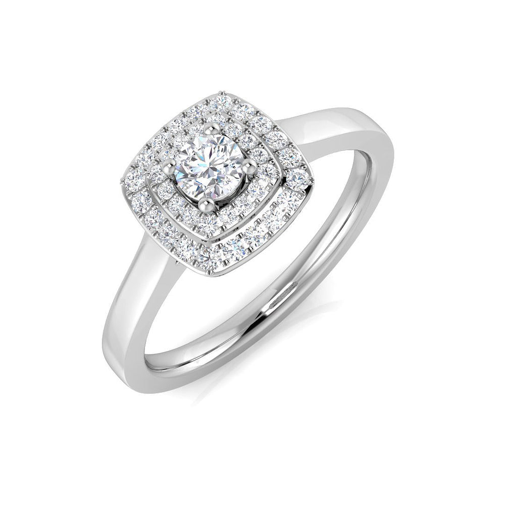 Halo Round Cut Natural Diamond Engagement Ring