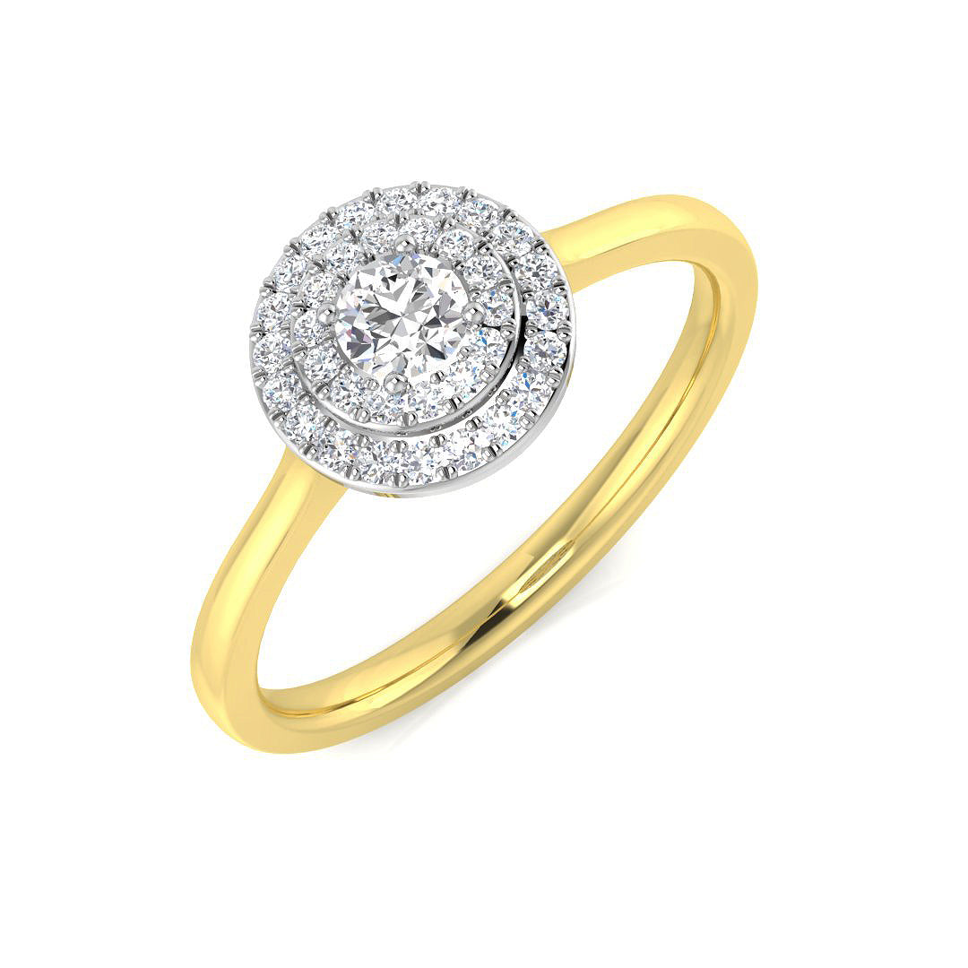 Diamond Fulham Engagement Ring | 0.25ct | Hallmarked Gold & Platinum