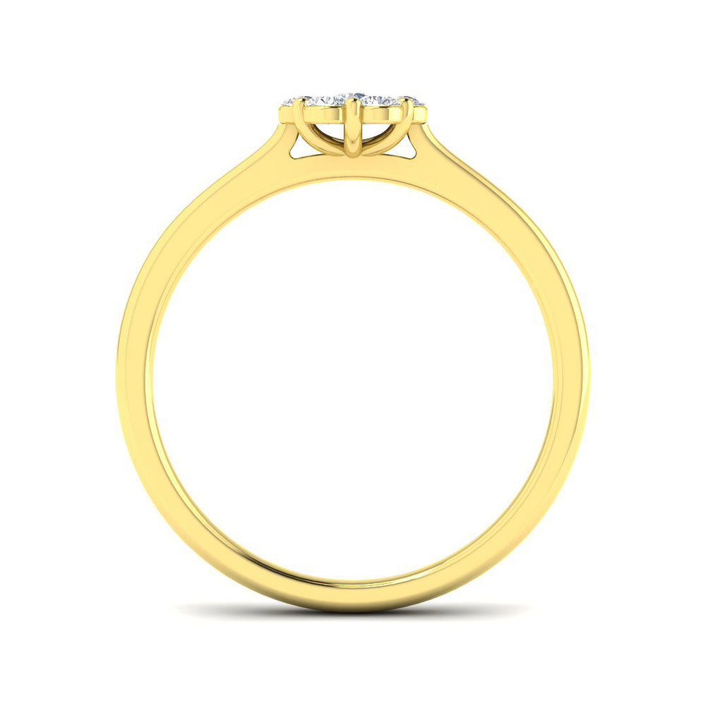 Natural Round Cut Diamond Cluster Engagement Ring