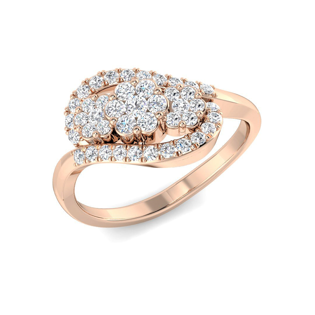 Lab-Grown Cluster Diamond Ring 0.5ct | UK Hallmarked