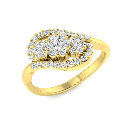 Lab-Grown Cluster Diamond Ring 0.5ct | UK Hallmarked