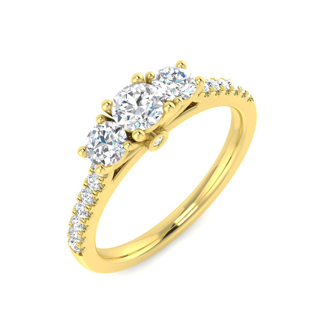 0.73Ct Lab Grown Diamond Ring in 9k Yellow Gold